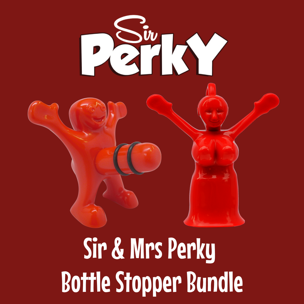 Sir & Mrs. Perky Novelty Wine Bottle Stopper Set